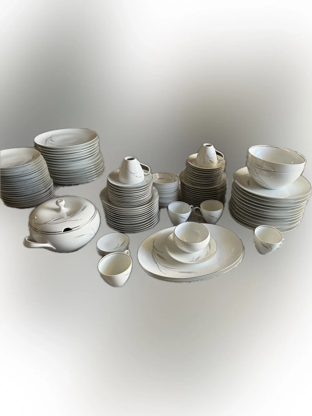 Johann Haviland Bavaria Germany Silver Wheat China Set